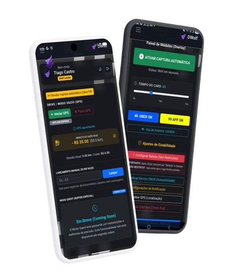 Driver Wolf App Screen